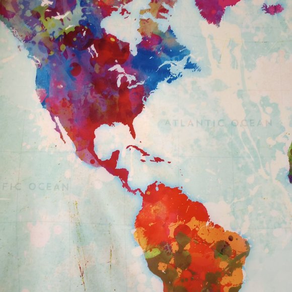 Wall Hanging / Tapestry - Abstract World Map 51"x60" - Picture 3 of 9